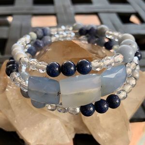 Cuff bracelets Gemstone/Czech/Swarovski beads